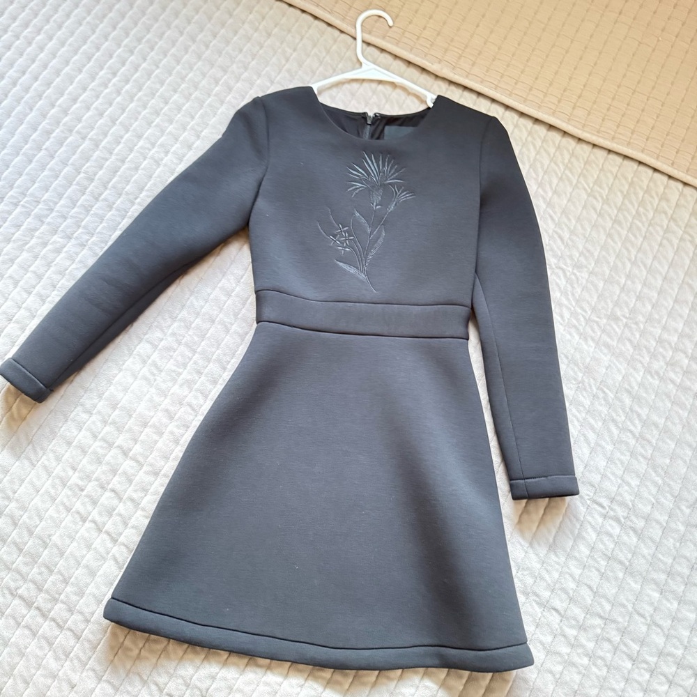 Cynthia Rowley Black Mini Dress with Floral Detail